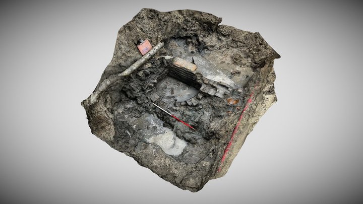 Gevelfundering, waterput en aspot: Kruisstraat 3D Model