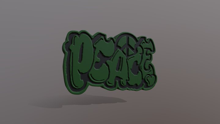 Peace Graffiti Crocs Shoe Charms 3D Model