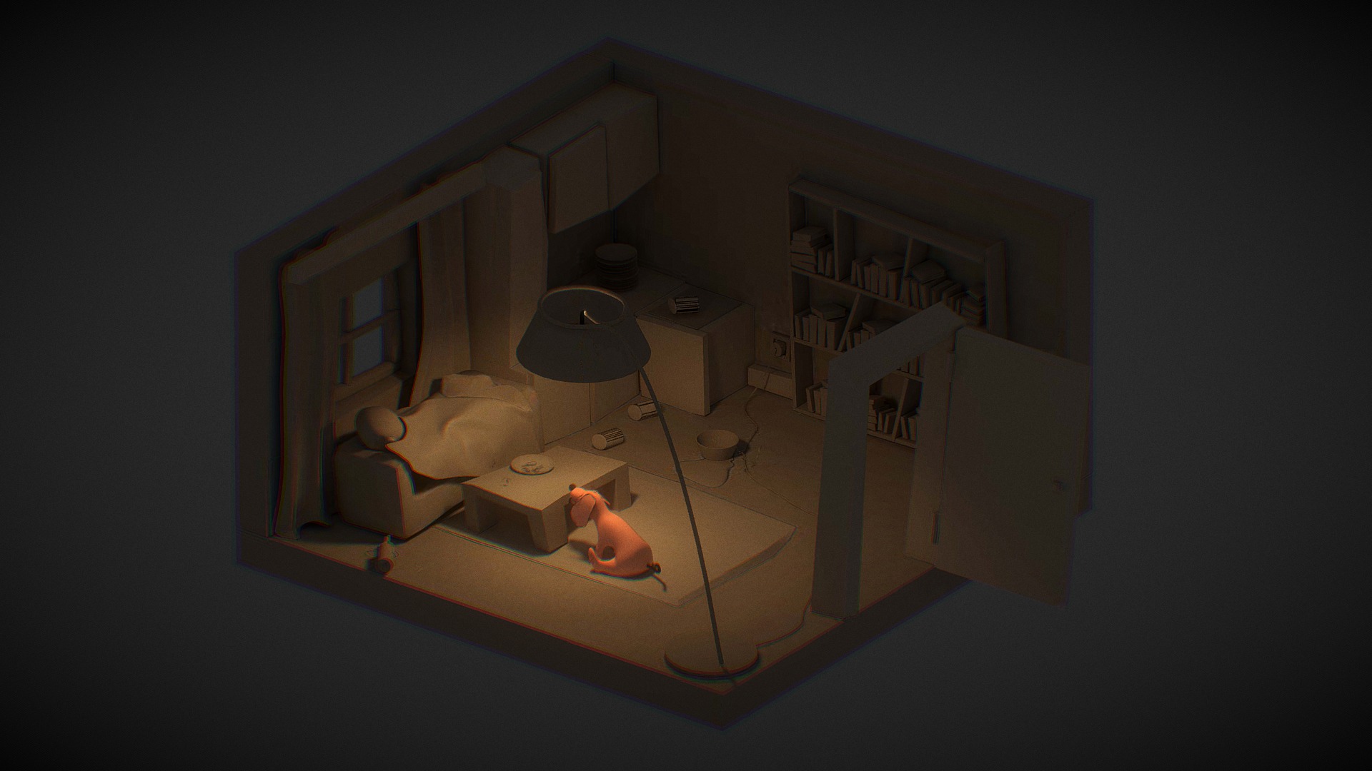 3D model Endless Faith - This is a 3D model of the Endless Faith. The 3D model is about a bedroom with a bed and a lamp.