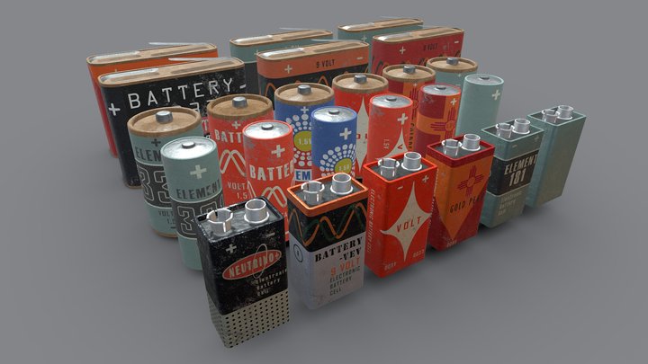 Battery vintage Pack 3D Model