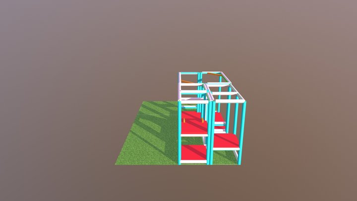 Piscina de bolas com escorrega 3D Model