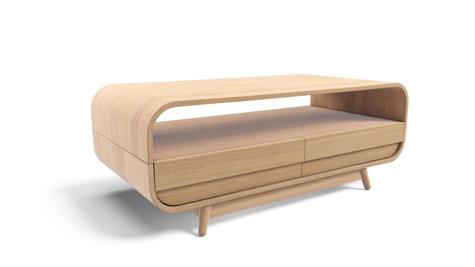 Esme Coffee Table With 2 Drawers, Ash