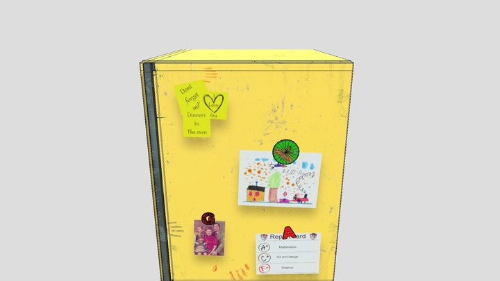 1980's family fridge 3D Model