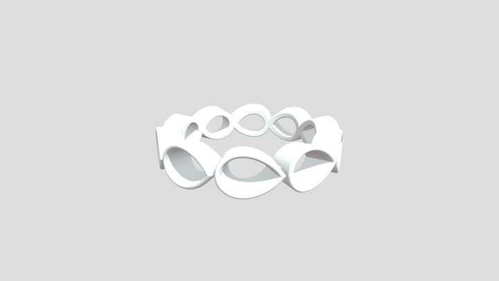 Pear Shape Eternity Ring 3D Model