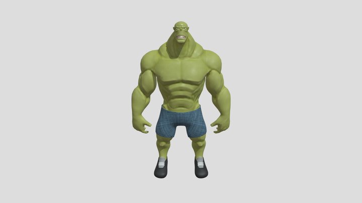 Low Poly Hulk Stylzed 3D Model