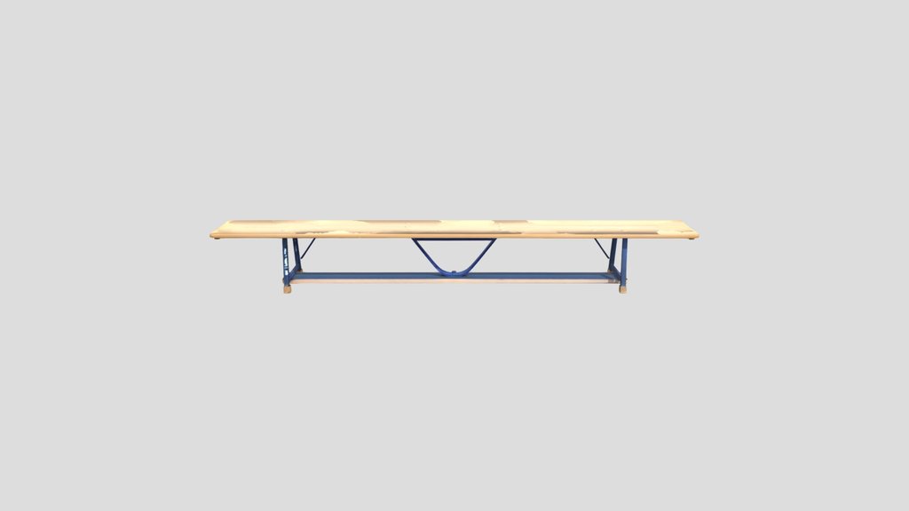 A long wooden bench