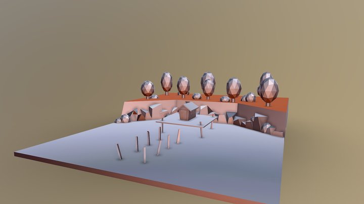 Lowpoly Scene 3D Model