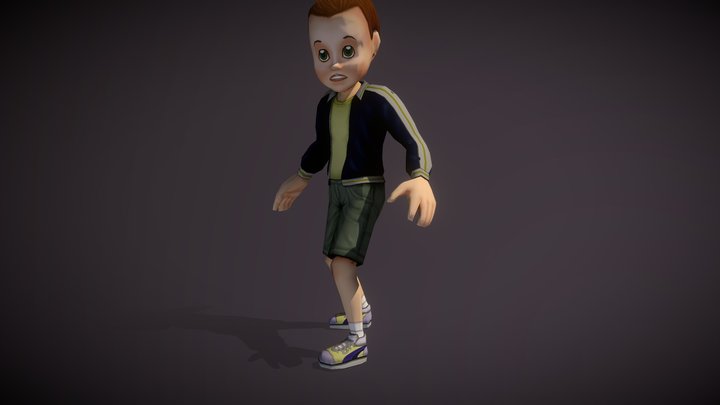 Scared Boy 3D Model