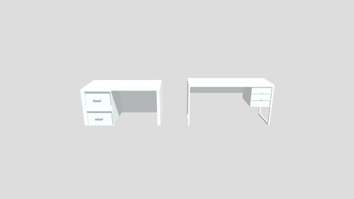 Desk Assorted 3D Model