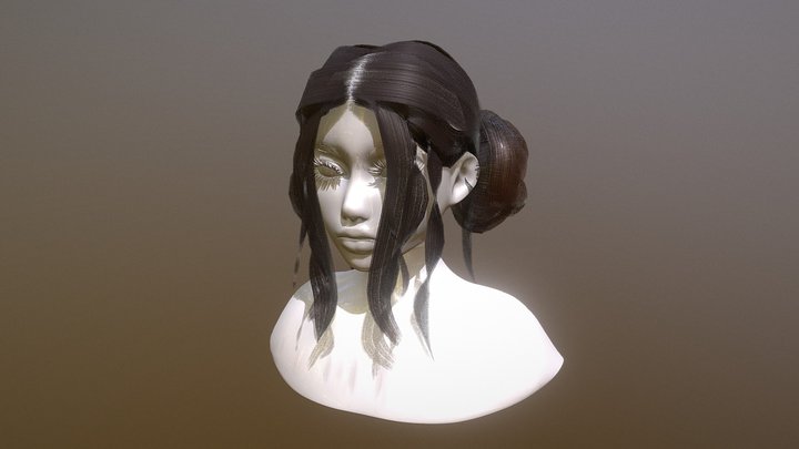 Hair - Double Buns 3D Model