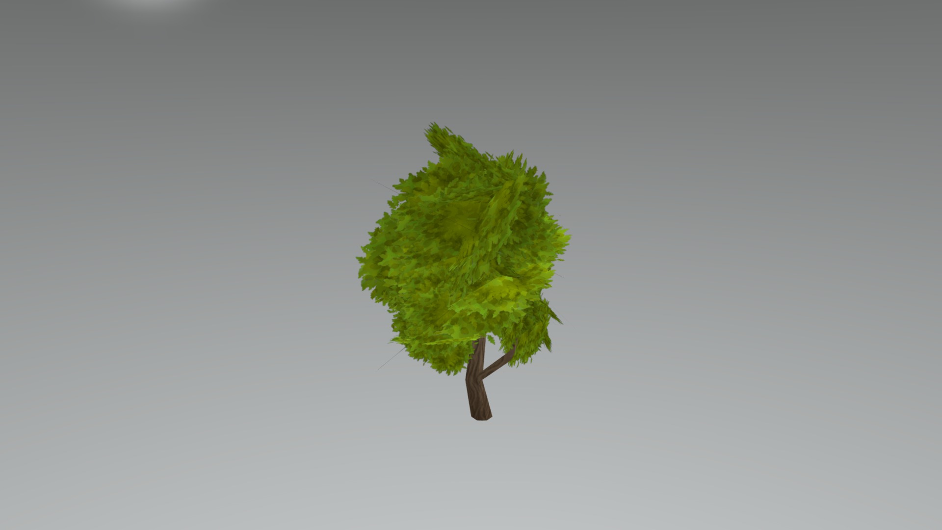 3D model handpainted Tree - This is a 3D model of the handpainted Tree. The 3D model is about a green leaf on a stick.