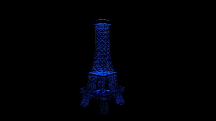 Eiffel Tower Night 3D Model