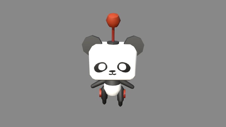 Pin-the-little-robot-panda_blank 3D Model