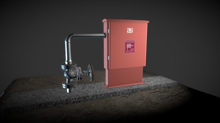 Water Fire Hose Cabinet 3D Model