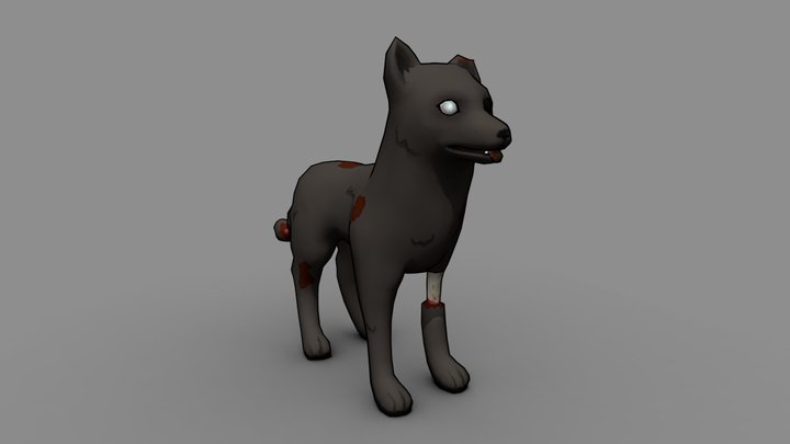Zombie Dog (Low Poly) 3D Model