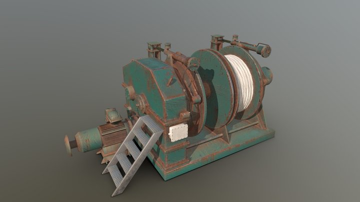 Weathering Boat Winch 3D Model