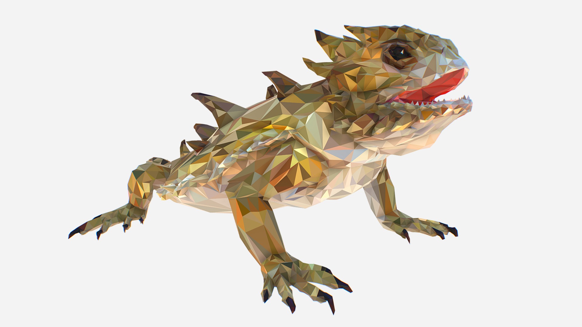 3D model Lizard Low Polygon Art Reptile Animal - This is a 3D model of the Lizard Low Polygon Art Reptile Animal. The 3D model is about a colorful lizard with a white background.