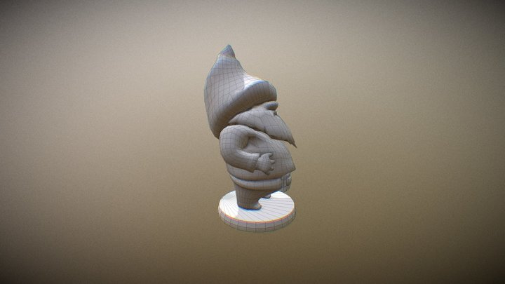 Gnome Holding Belly 3D Model