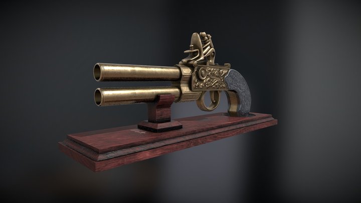 London Flintlock Pistol 3D Model