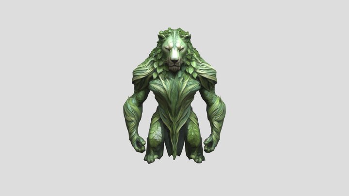 Forest Guardian Lion 3D Model