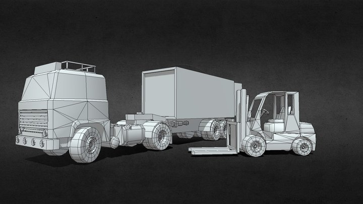 [Riveria opettaa] Truck, Trailer and Forklift – Free 3D Model STL