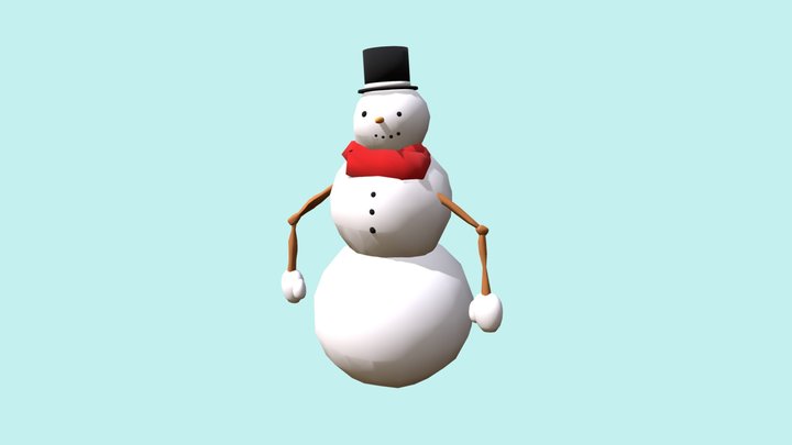 Happy Snowman 3D Model