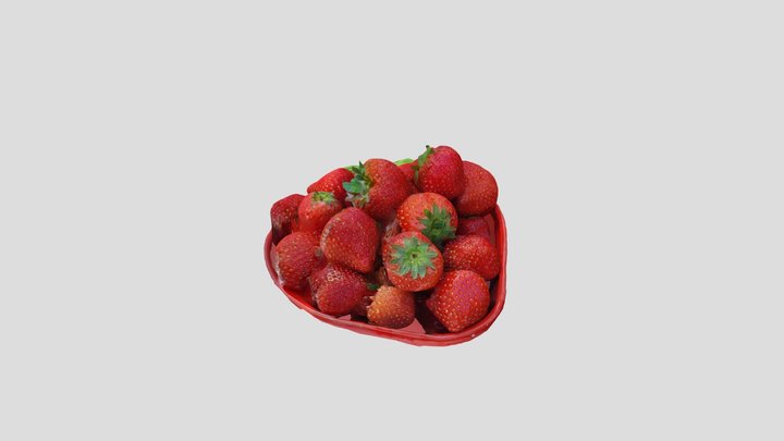 Strawberries on a plate 3D Model