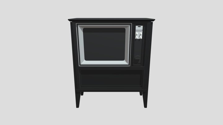 Japanese Television Showa Retro CRT T-76C 3D Model