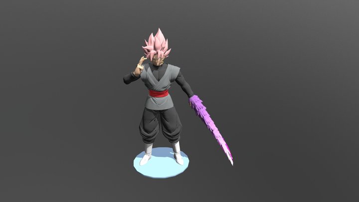Black Goku Rose 3D Model