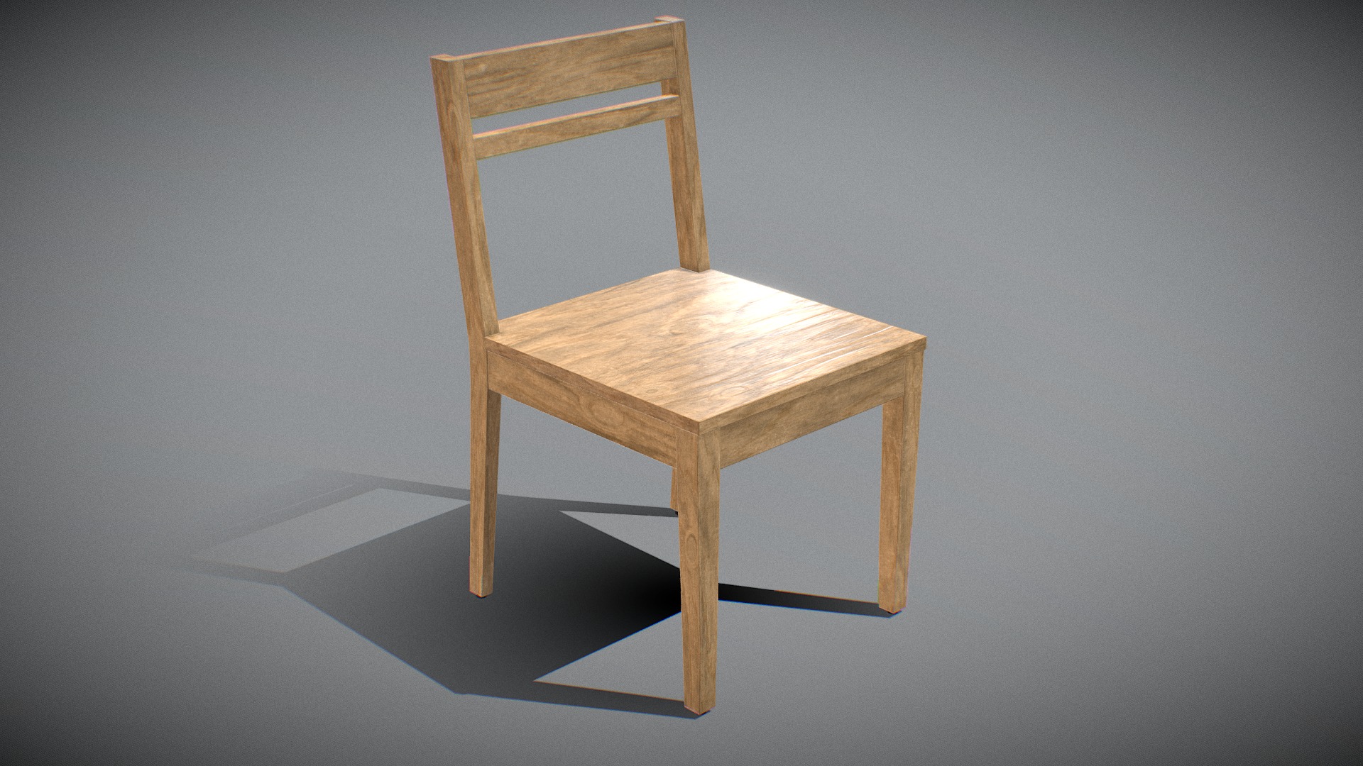 3D model Chair wooden02 - This is a 3D model of the Chair wooden02. The 3D model is about a wooden chair on a stand.