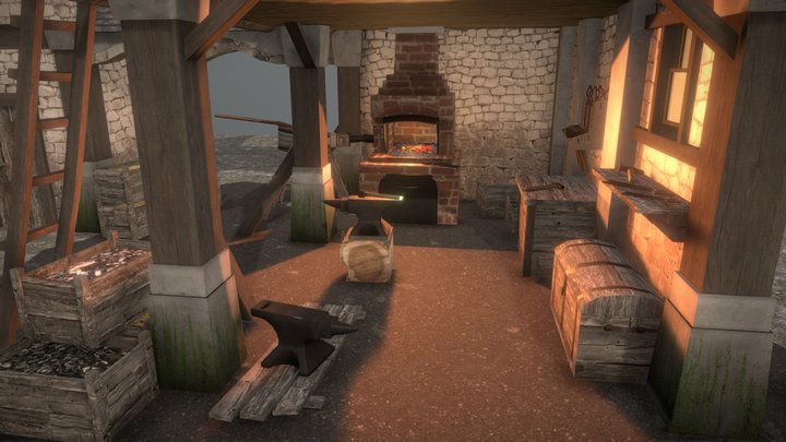 Medieval forge 3D Model