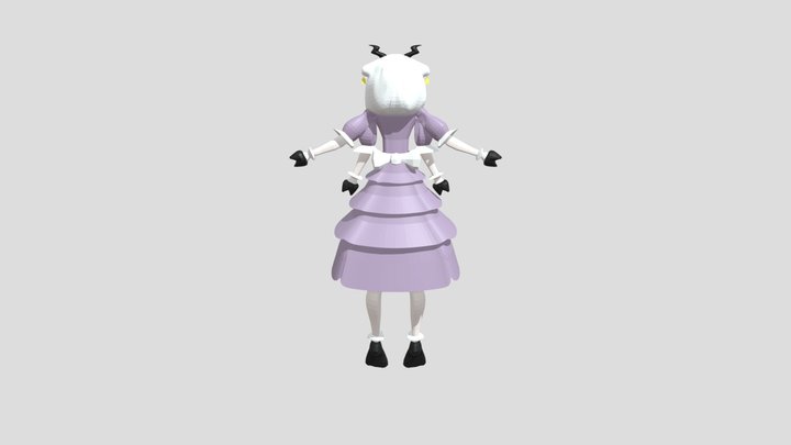 Sheep lowpoly girl 3D Model