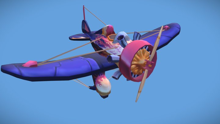 Boeing P-26 stylized plane | DAE game Art 2023 3D Model