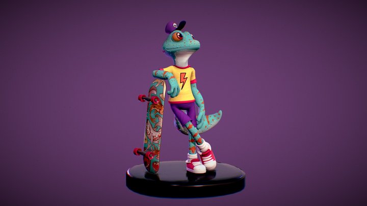 Skater Tokay Gecko 3D Model