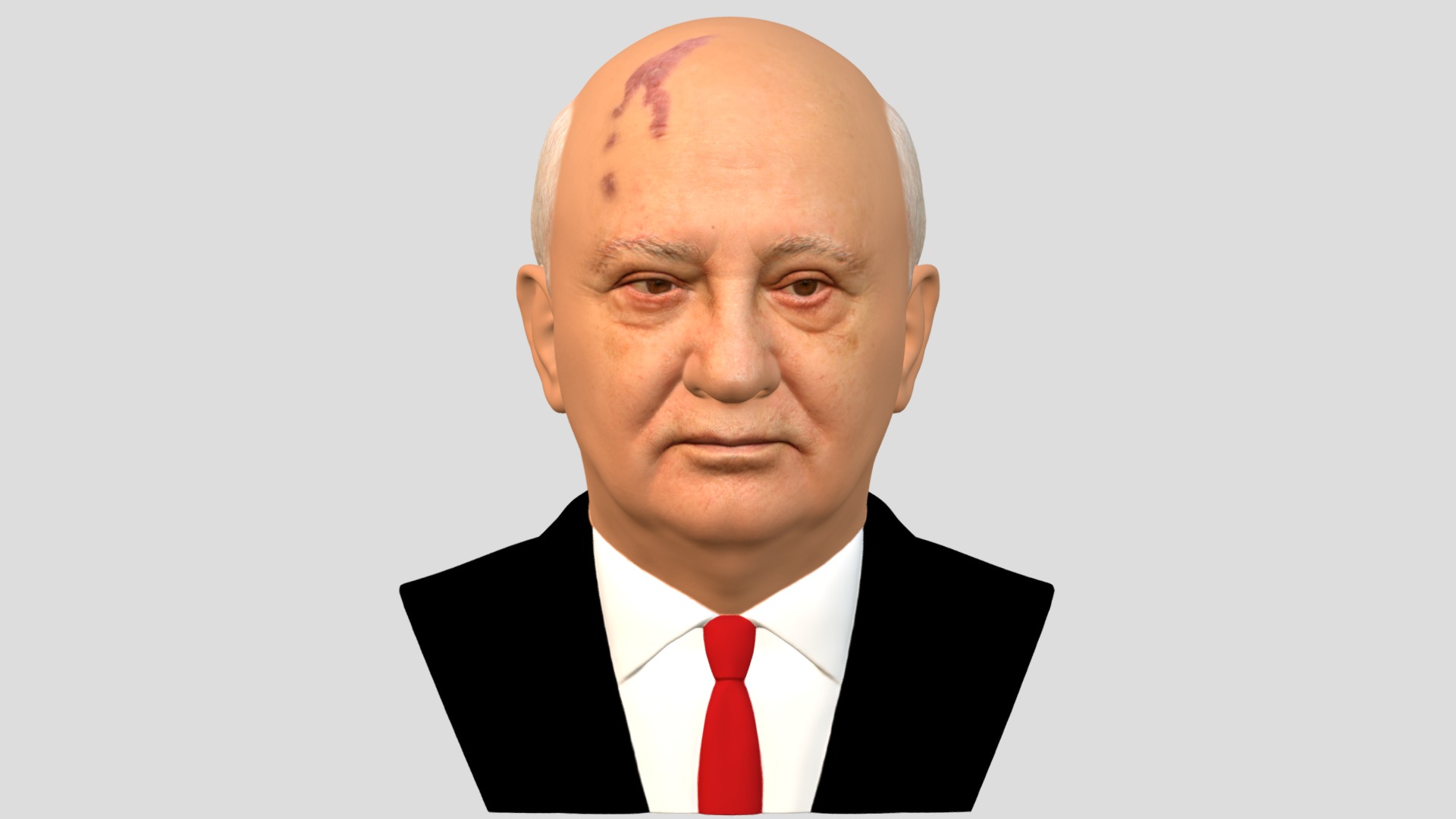 3D model Mikhail Gorbachev bust full color 3D printing - This is a 3D model of the Mikhail Gorbachev bust full color 3D printing. The 3D model is about a bald man in a suit.