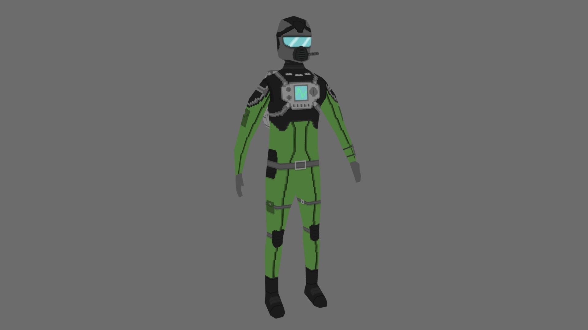 [Low Poly] Retro Sci-Fi Industrial Worker