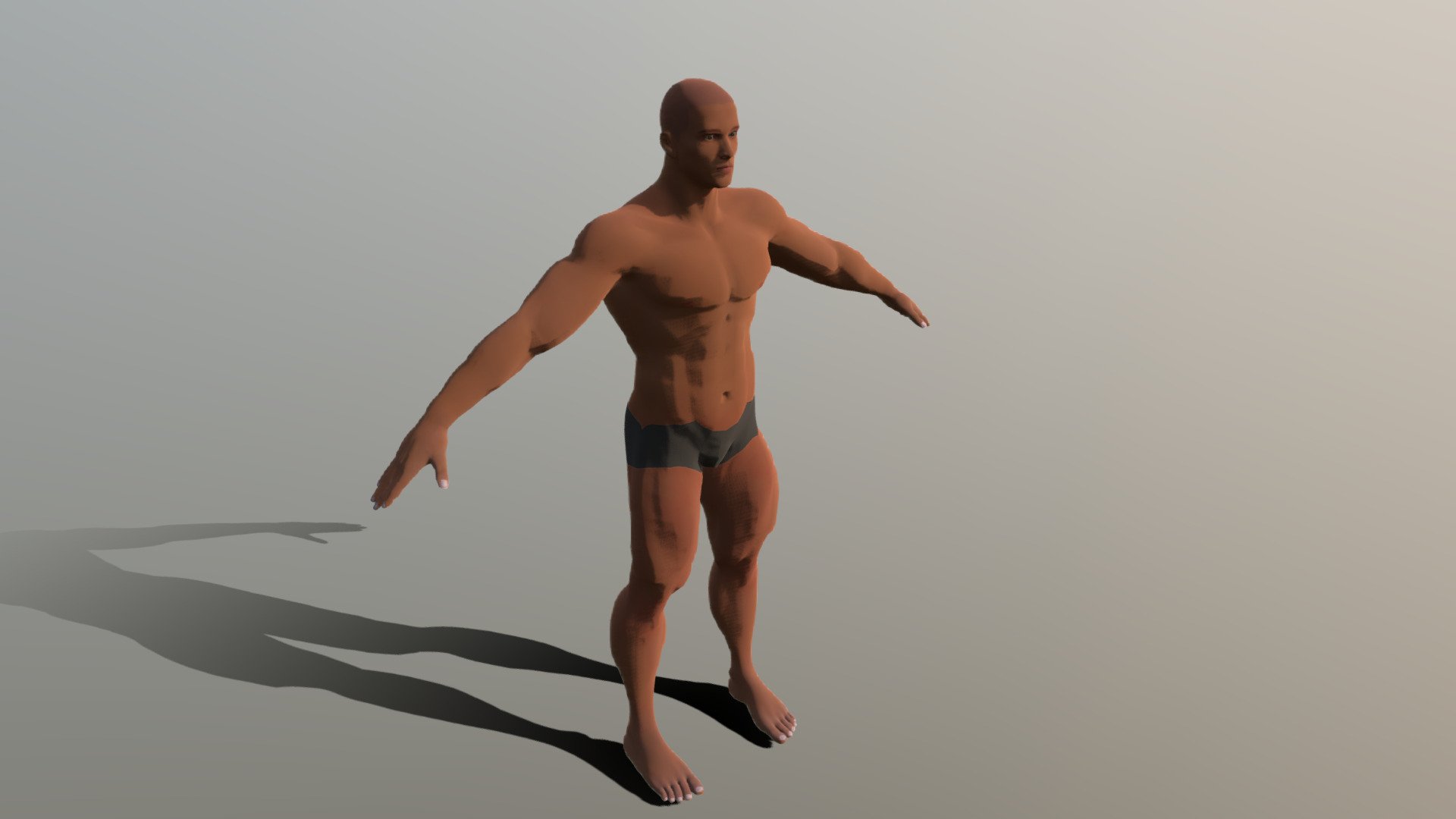 Giant Muscled Caucasian Male, Rigged
