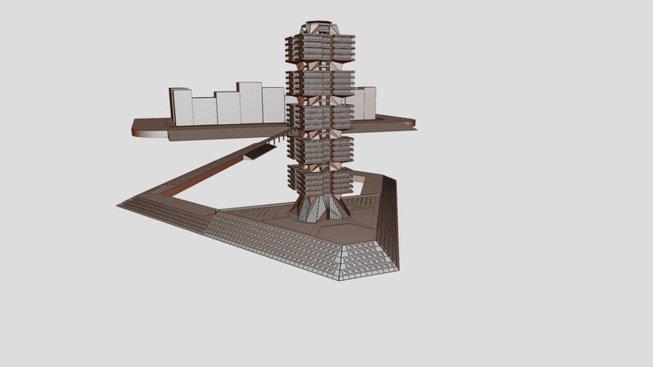 Luxury Apartment Building with Marina. Proj.008 3D Model