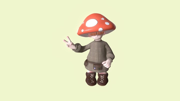 Medieval Mushroom Boy 3D Model