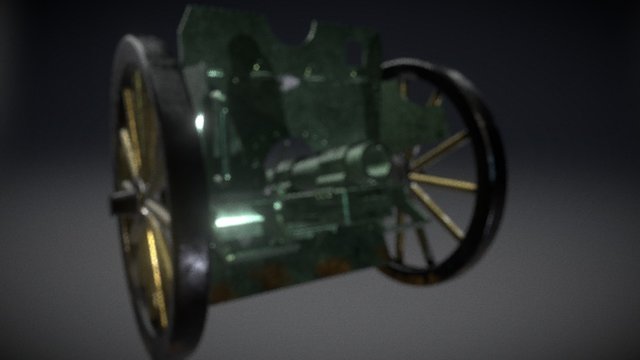 77MM German Field Gun (Textured) 3D Model