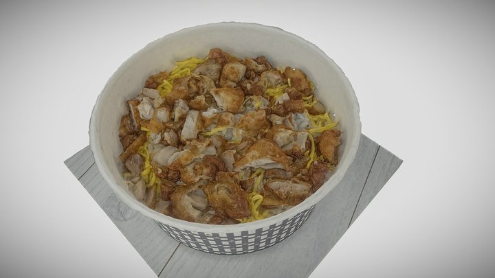 Chicken mayonnaise over rice 3D Model