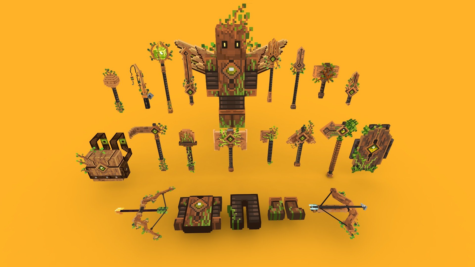 PixelMine | Nature Battle Kit — Sketchfab embed 3D viewer