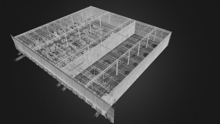 Hala Pomiar Powierzchni 3D Model