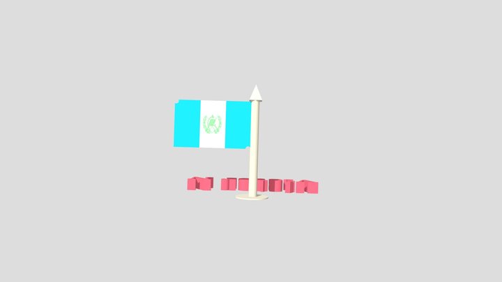 Bandera De Mi Guate 3D Model