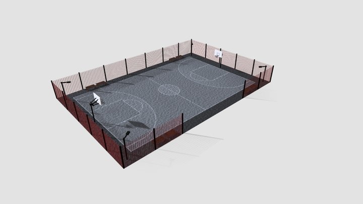 Street basketball court 3D Model