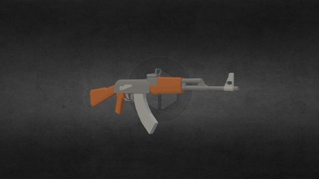 AK47 "Ultra Low Poly" 3D Model