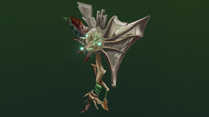 Primal Tri-spire Axe 3D Model