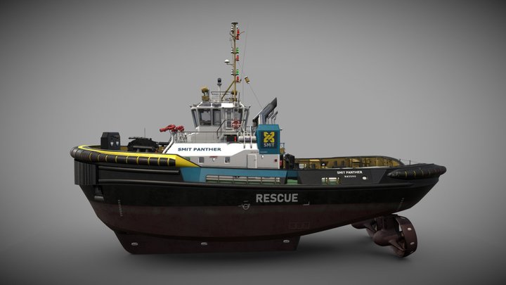 ASD Tug 3213 "Smit Panther" Updated with bridge 3D Model