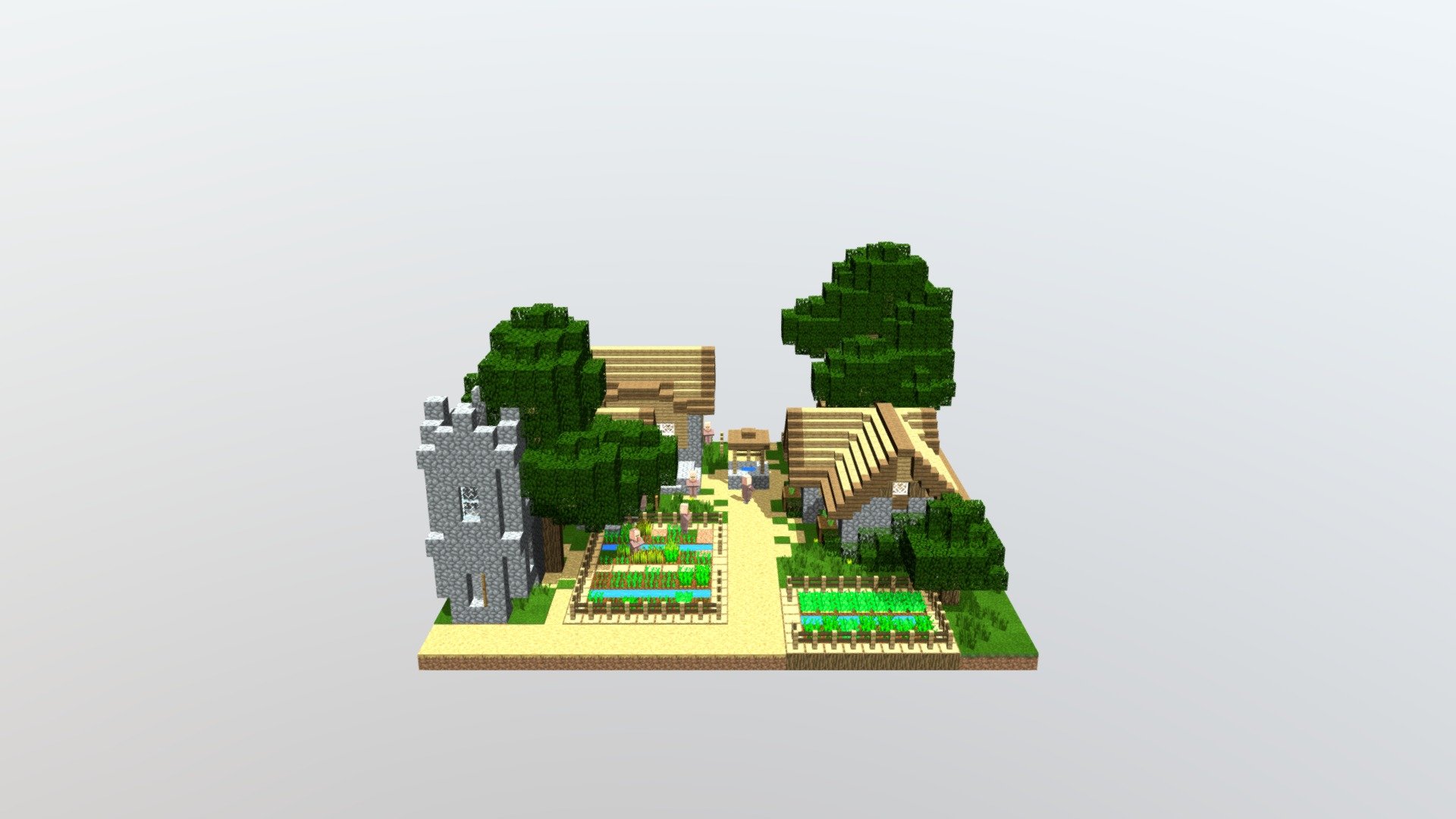 Minecraft Village Download Free 3d Model By Fieldfly3r F7b006a Sketchfab 4914