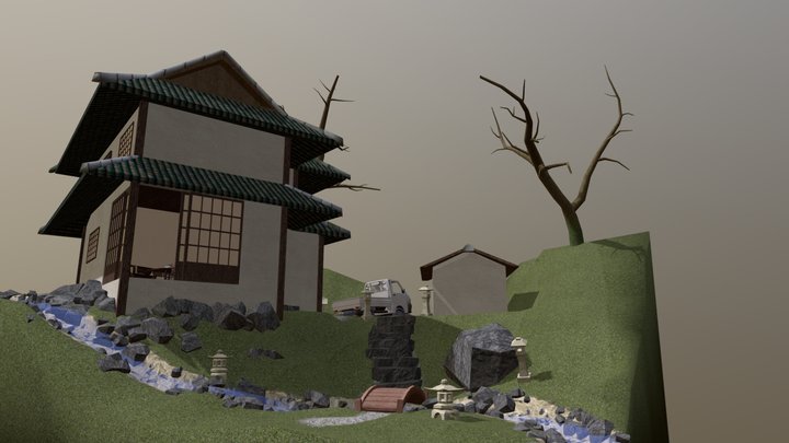 DAE Diorama - Japanese Grandmas' House 3D Model
